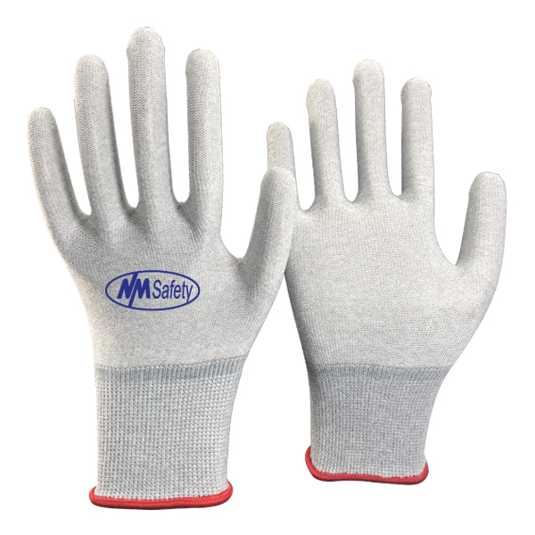 ESD PU Palm Coated Antistatic Gloves