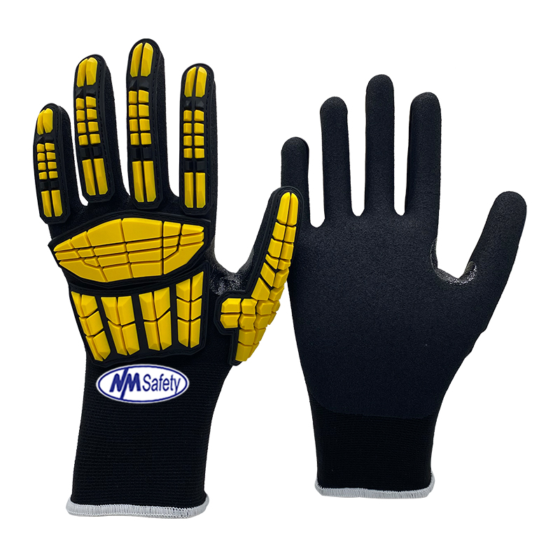 Impact Resistant Sandy Nitrile Coated Gloves black [NY1350AC-H02]