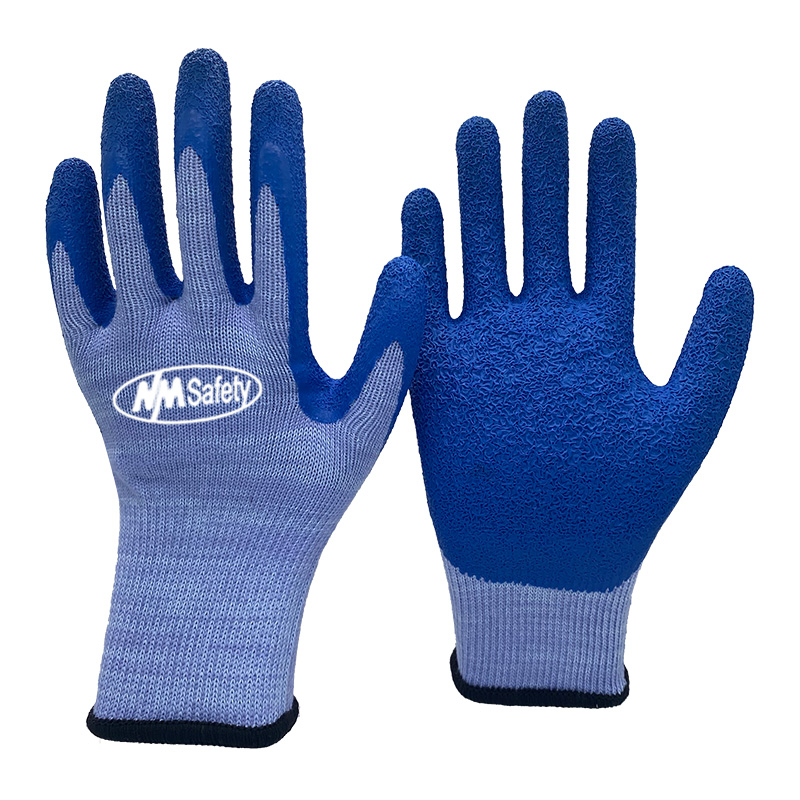 blue-polycotton-crinkle-latex-coated-glove【NM10902】
