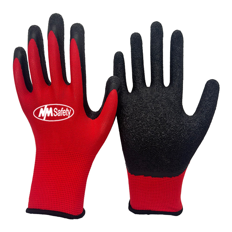 Red-Polyester-Crinkle-Latex-Coated-Gloves-[NM1350P]